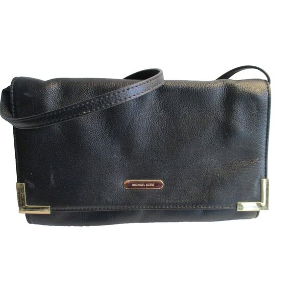 *Michael KORS Black Leather Envelope Clutch 2-Way - NWT - Picture 2 of 8